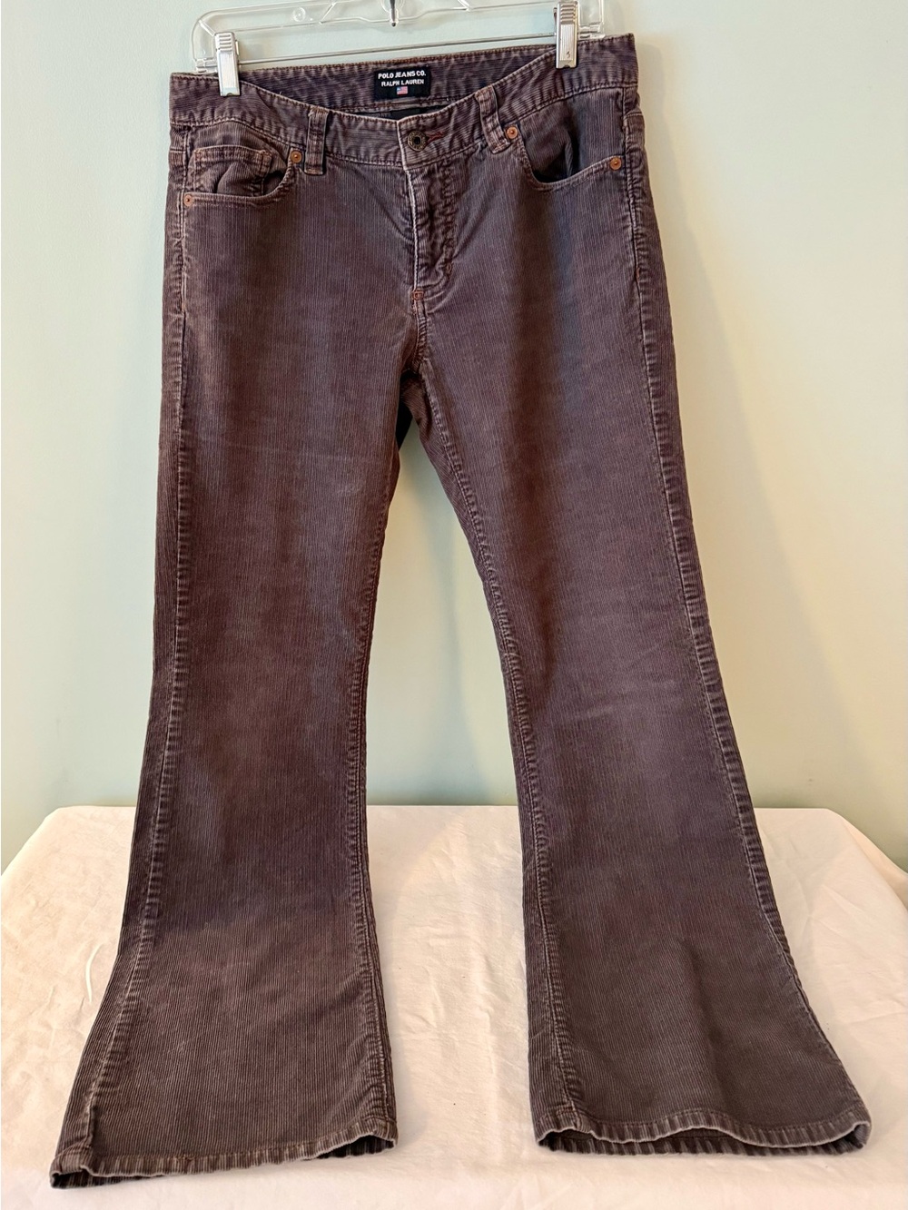 Ralph Lauren Polo Jeans Co. Blue Gray Corduroy Boot Cut Pants 6x32 ~ Vtg, GREAT!